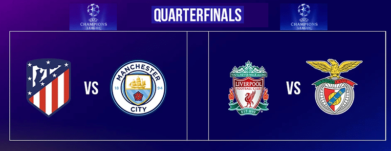 UEFA Champions League LIVE: In the quarter-final second legs, Atletico Madrid will face Manchester City and Liverpool vs. Benfica